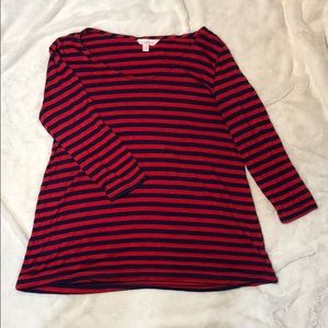 Red and blue striped shirt